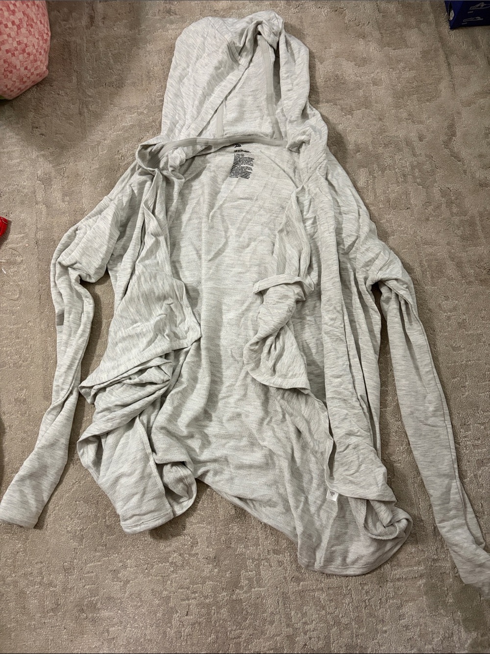 all in motion Light Gray Open-Front Hooded Cardigan